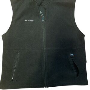 Columbia Womens S Mock Neck Fleece Full‎ Zip Up Vest Black sz l
